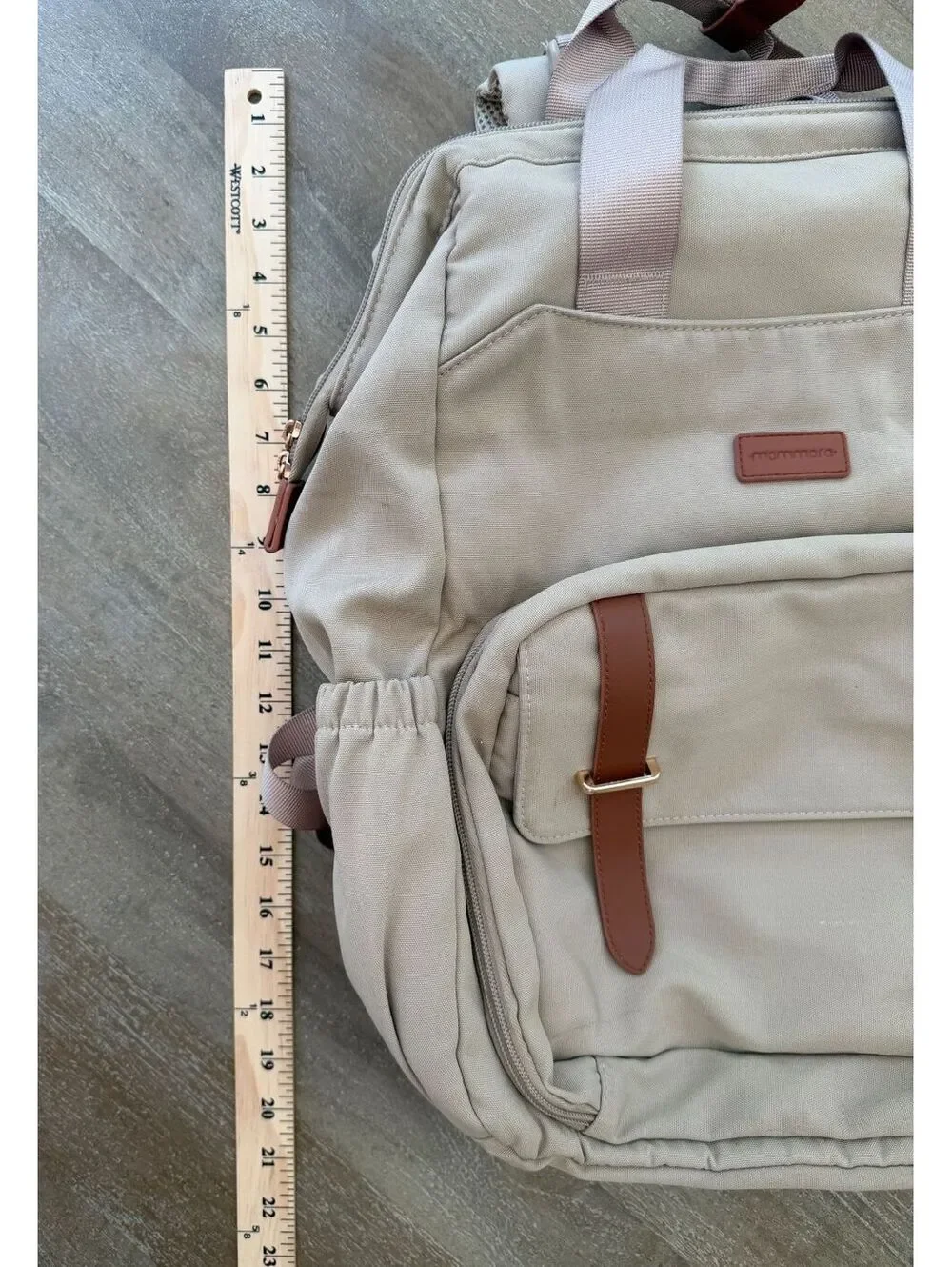 Mommore Diaper & Breast Pump Bag Backpack Beige